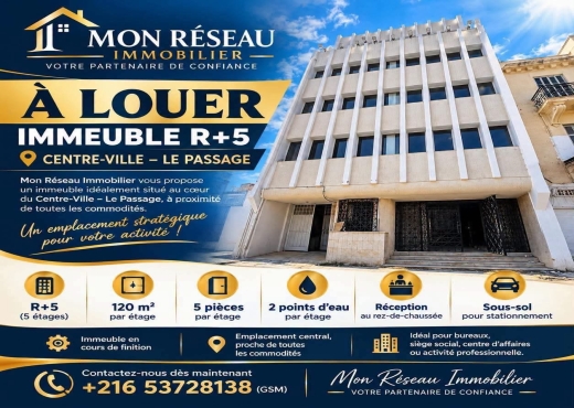 CENTRE-VILLE – LE PASSAGE : IMMEUBLE R+5  À LOUER